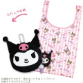 Japan Sanrio Mascot Eco Bag - Kuromi : Pink - 4