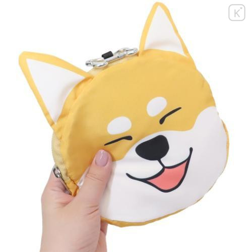 Japan Wonderful Peace Eco Shopping Bag & Mascot Pouch - Happy Dog Swinging Shiba Inu - 4