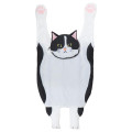 Japan Wonderful Peace Eco Shopping Bag & Mascot Pouch - Cat Swinging Hachiware Black White - 1