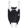 Japan Wonderful Peace Eco Shopping Bag & Mascot Pouch - Cat Swinging Hachiware Black White - 2