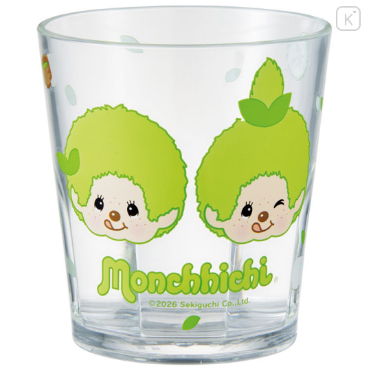 Japan Monchhichi Clear Acrylic Tumbler - Monchhichi-chan & Monchhichi-kun : Colors Matcha Green - 1