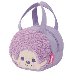 Japan Monchhichi Plush Die-Cut Mascot Handbag - Monchhichi-kun : Colors Purple Face