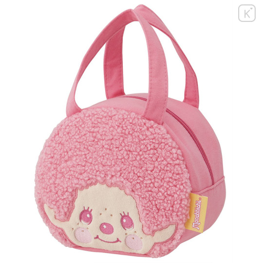 Japan Monchhichi Plush Die-Cut Mascot Handbag - Monchhichi-kun : Colors Pink Face - 1