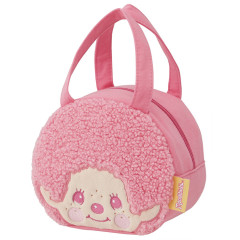 Japan Monchhichi Plush Die-Cut Mascot Handbag - Monchhichi-kun : Colors Pink Face