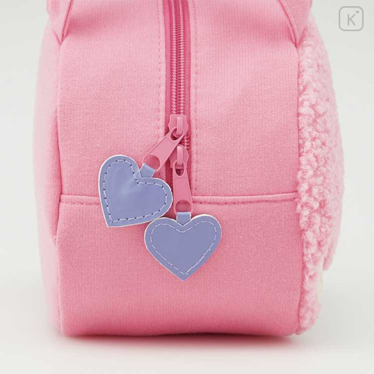 Japan Monchhichi Plush Die-Cut Mascot Handbag - Monchhichi-kun : Colors Pink Face - 2