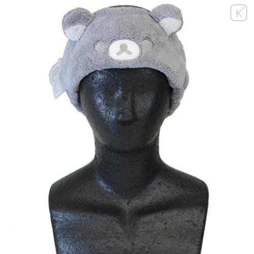 Japan San-X Mascot Spa Headband - Rilakkuma : Basic Rilakkuma Monochrome Grey - 4