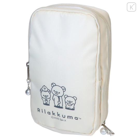 Japan San-X Vertical Cosmetic Pouch - Rilakkuma : Ivory - 1
