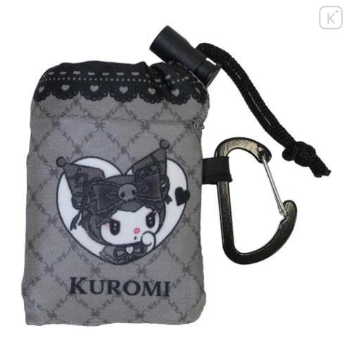 Japan Sanrio Drawstring Storage Mini Eco Bag - Kuromi : Lace - 4