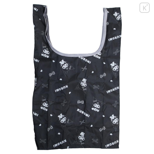 Japan Sanrio Drawstring Storage Mini Eco Bag - Kuromi : Gingham - 1