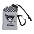 Japan Sanrio Drawstring Storage Mini Eco Bag - Kuromi : Gingham - 4