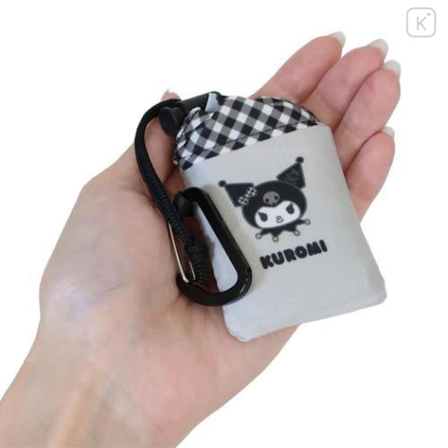 Japan Sanrio Drawstring Storage Mini Eco Bag - Kuromi : Gingham - 5