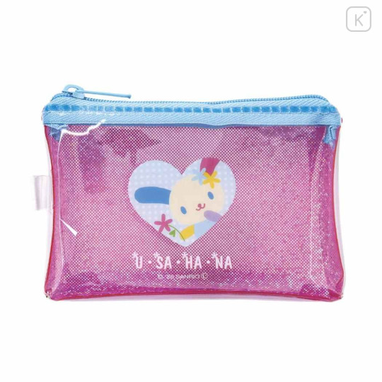 Japan Sanrio Glitter Flat Mini Pouch - Usahana - 1