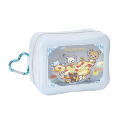 Japan San-X Mini Pouch with Window - Rilakkuma : Let's All Be Full And Satisfied