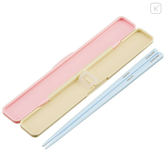Japan San-X Chopsticks 18cm with Case - Kiiroitori & Rilakkuma : Relax Pink - 2