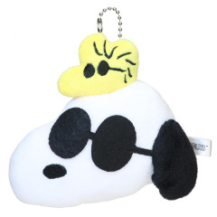 Japan Peanuts Mascot Measuring Tape with Ballchain - Snoopy & Woodstock : Joe Cool Face