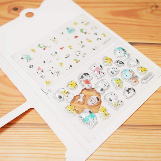 Japan Peanuts Petit Sticker Nail Sticker - Snoopy & Woodstock : 3D Drop Bling - 2