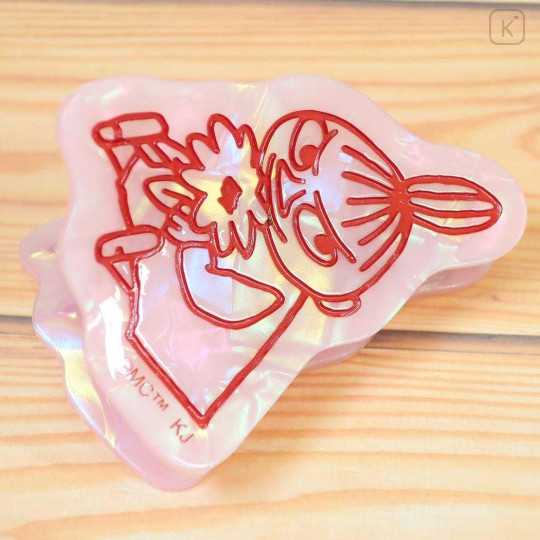 Japan Moomin Hair Claw Clip - Little My : Pearl Marble Pink - 3
