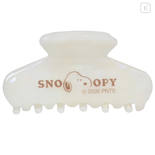 Japan Peanuts Hair Claw Clip - Snoopy : Pearl Marble Ivory - 1