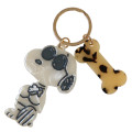 Japan Peanuts Acrylic Keychain 2 Charm - Snoopy : Joe Cool Pearl Marble Leopard Bone - 1