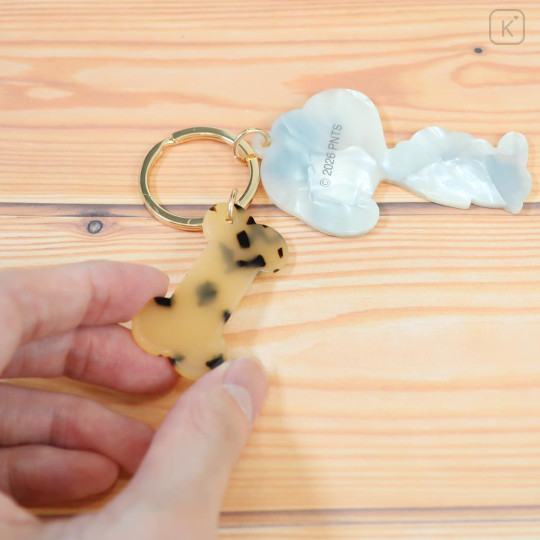 Japan Peanuts Acrylic Keychain 2 Charm - Snoopy : Joe Cool Pearl Marble Leopard Bone - 2