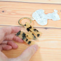 Japan Peanuts Acrylic Keychain 2 Charm - Snoopy : Pearl Marble Leopard Alphabet M - 2