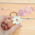Japan Moomin Acrylic Keychain 2 Charm - Little My : Pearl Marble Flower - 2
