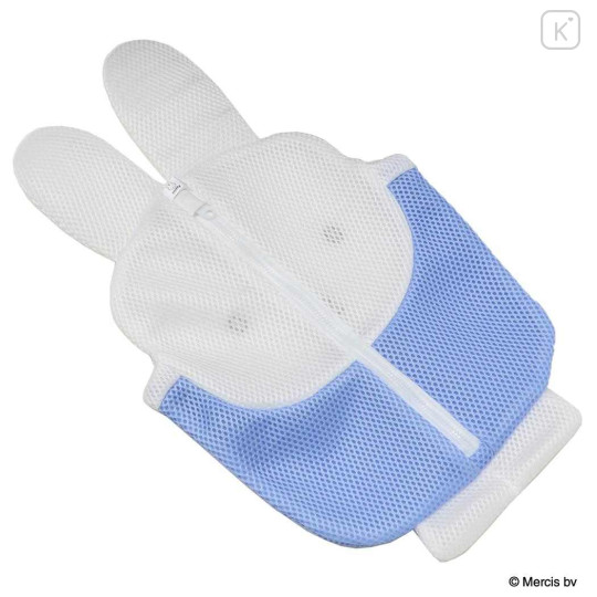 Japan Miffy Mesh Cosmetic Pouch - Miffy : Big Motif Blue Dress - 2