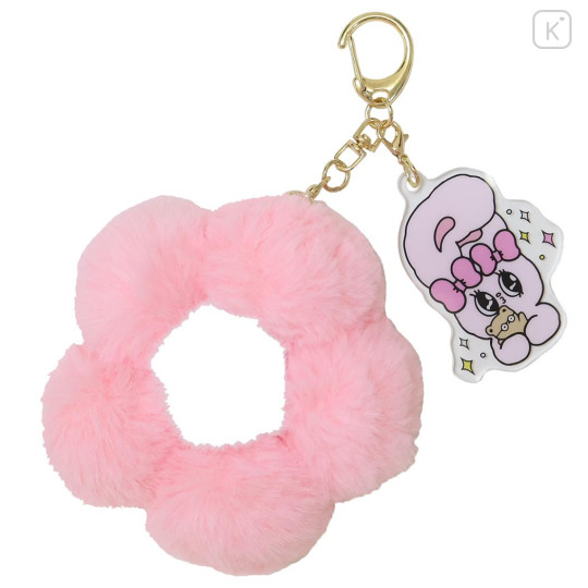 Japan Esther Bunny Fluffy Keychain - Flower Pink - 1
