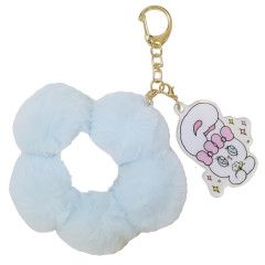 Japan Esther Bunny Fluffy Keychain - Flower Blue
