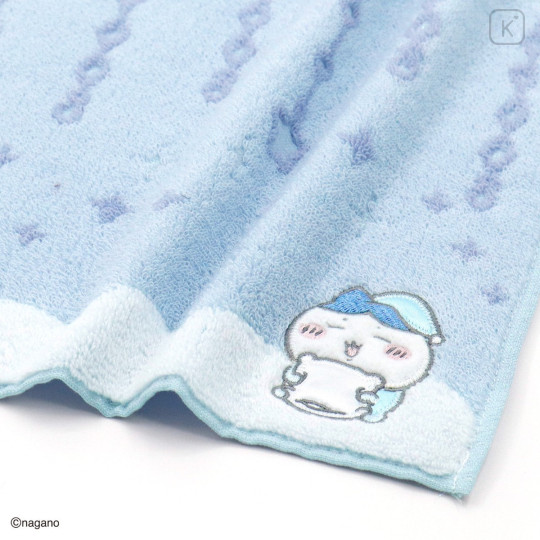 Japan Chiikawa Mini Towel Handkerchief - Hachiware : Munyamunya Blue - 2
