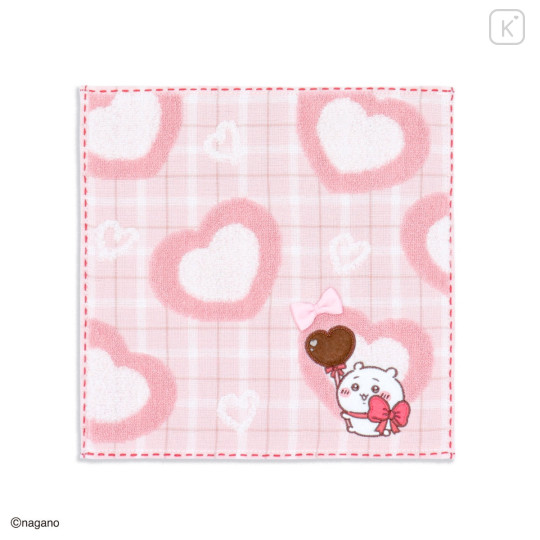 Japan Chiikawa Mini Towel Handkerchief - Chiikawa : Chocolate & Cookie Pink - 1