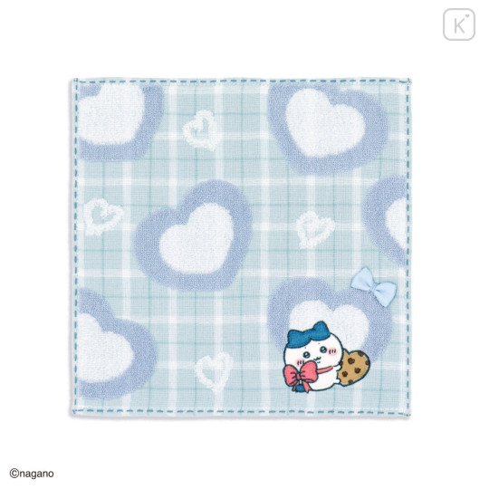 Japan Chiikawa Mini Towel Handkerchief - Hachiware : Chocolate & Cookie Blue - 1