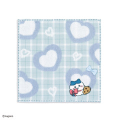 Japan Chiikawa Mini Towel Handkerchief - Hachiware : Chocolate & Cookie Blue