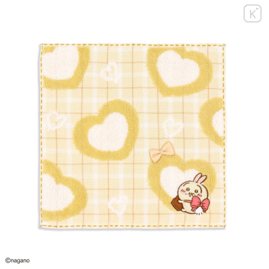 Japan Chiikawa Mini Towel Handkerchief - Usagi : Chocolate & Cookie Yellow - 1