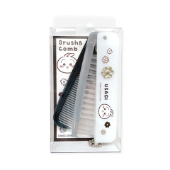 Japan Chiikawa Folding Brush & Comb - Usagi : Monotone Daisy
