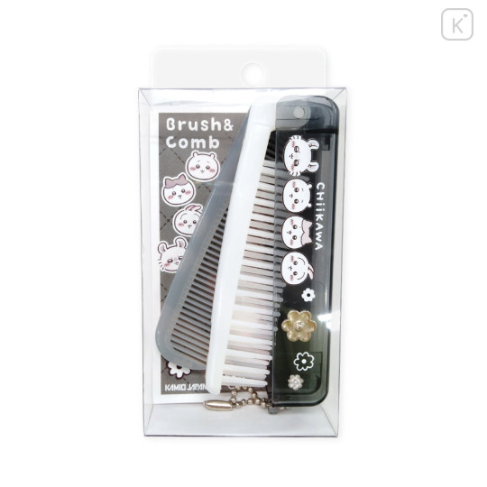 Japan Chiikawa Folding Brush & Comb - Monotone Daisy - 3