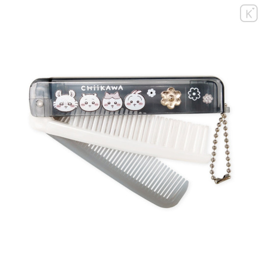 Japan Chiikawa Folding Brush & Comb - Monotone Daisy - 4