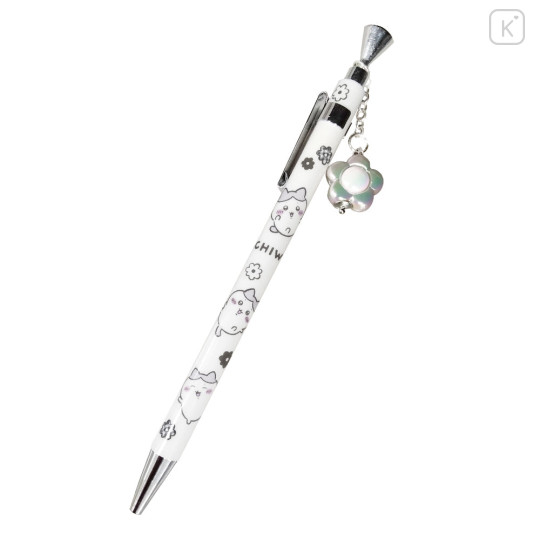 Japan Chiikawa Charm Ballpoint Pen - Hachiware : Monotone Daisy - 1