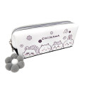 Japan Chiikawa Twin Zipper Pen Case - Chiikawa : Monotone Daisy White - 3
