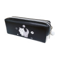 Japan Chiikawa Twin Zipper Pen Case - Chiikawa : Monotone Daisy Black - 4