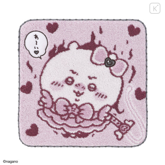 Japan Chiikawa Towel Handkerchief - Chiikawa : Bad Version Pink - 1