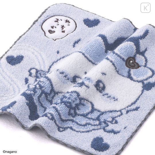 Japan Chiikawa Towel Handkerchief - Hachiware : Bad Version Blue - 2