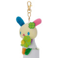 Japan Sanrio Chokkorisan Key Charm Mascot - Usahana : Clover - 2