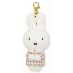 Japan Miffy Chokkorisan Key Charm Mascot - Miffy : Gingham Beige