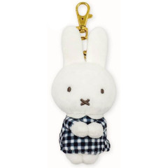 Japan Miffy Chokkorisan Key Charm Mascot - Miffy : Gingham Black