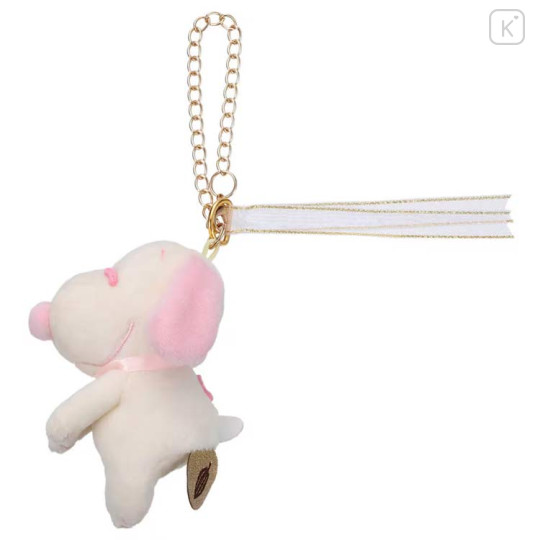 Japan Peanuts Chokkorisan Key Charm Mascot - Snoopy : White & Strawberry Cacao - 3