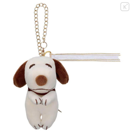 Japan Peanuts Chokkorisan Key Charm Mascot - Snoopy : White & Milk Cacao - 1