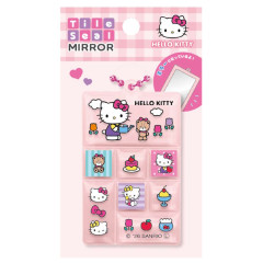 Japan Sanrio Tile Seal Mirror - Hello Kitty : Pink