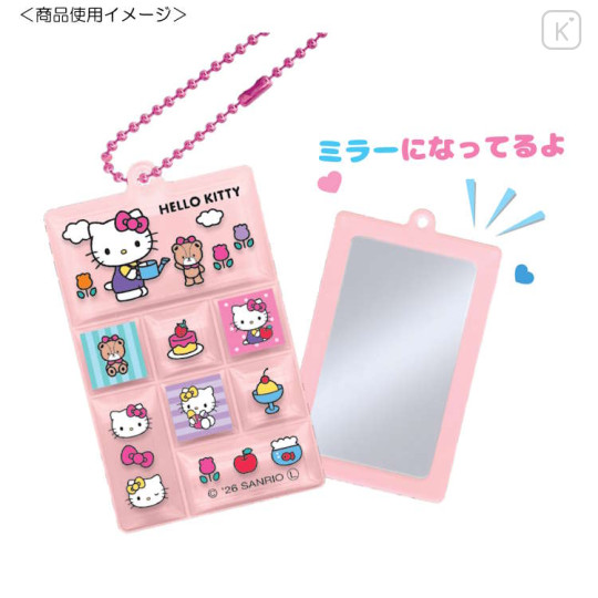 Japan Sanrio Tile Seal Mirror - Hello Kitty : Pink - 2