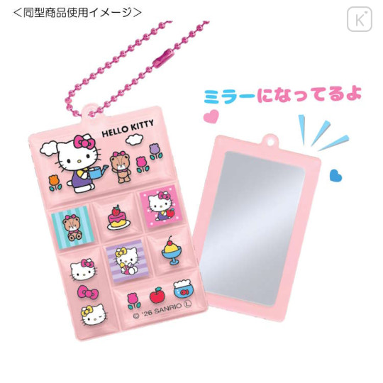 Japan Sanrio Tile Seal Mirror - Hello Kitty : Black - 2